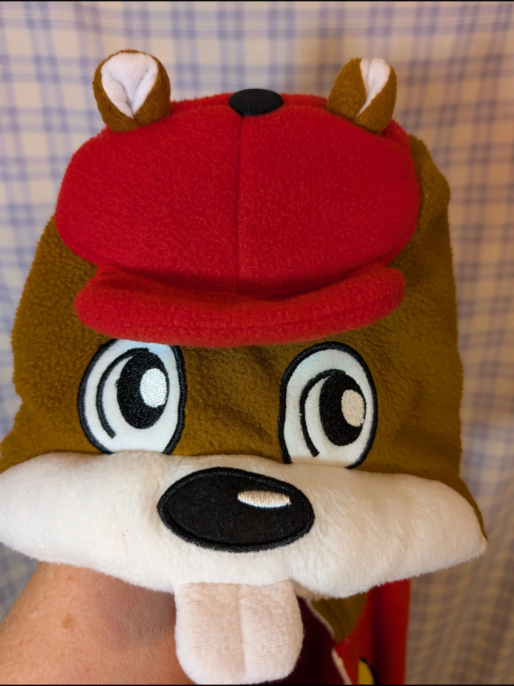 Buc-ee's Kids Red and Brown Character Hooded One Piece